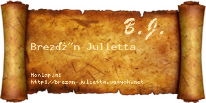 Brezán Julietta névjegykártya